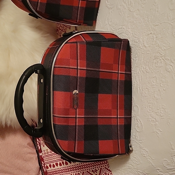 Dejuno Plaid overnight cosmetic cases, set of 2 - Picture 3 of 10